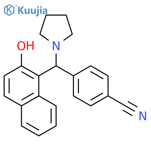 Benzonitrile, 4-[(2-hydroxy-1-naphthalenyl)-1-pyrrolidinylmethyl]- structure