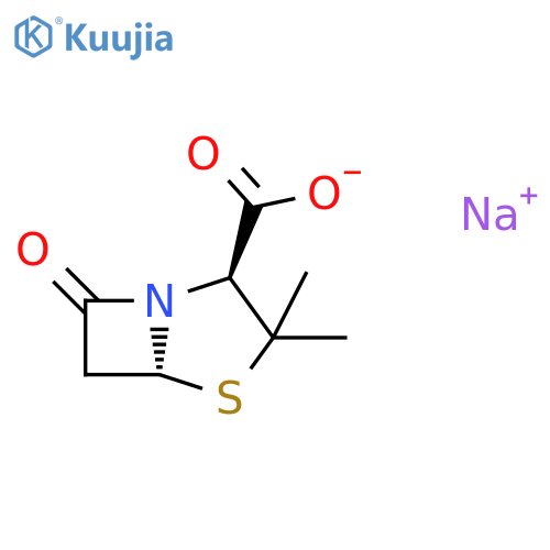 (2S,5R)-3,3-dimethyl-7-oxo-4-thia-1-aza-bicyclo[3.2.0]heptane-2-carboxylate Sodium structure