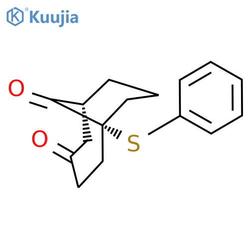 Bicyclo[4.3.1]decane-3,10-dione, 6-(phenylthio)-, (1R,6R)-rel- structure