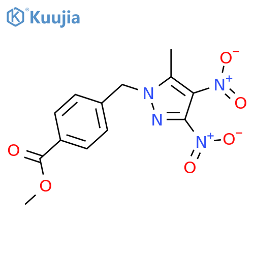 4-(5-Methyl-3,4-dinitro-pyrazol-1-ylmethyl)-benzoic acid methyl ester structure