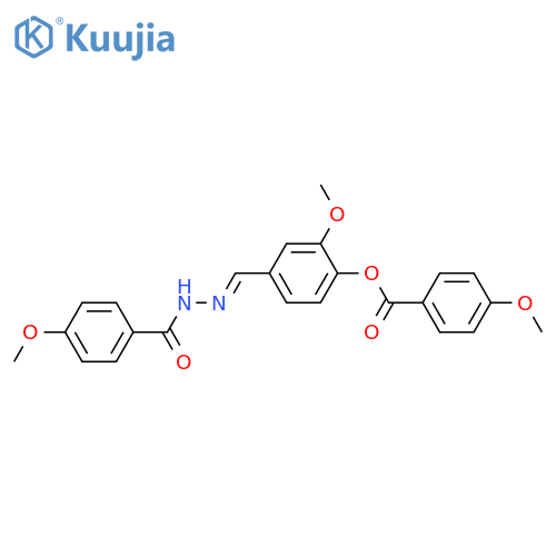 <br>2-methoxy-4-[(E)-{2-[(4-methoxyphenyl)carbonyl]hydrazinylidene}methyl]pheny l 4-methoxybenzoate structure