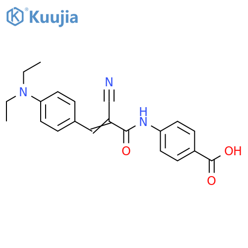 4-({(2E)-2-cyano-3-[4-(diethylamino)phenyl]prop-2-enoyl}amino)benzoic acid structure