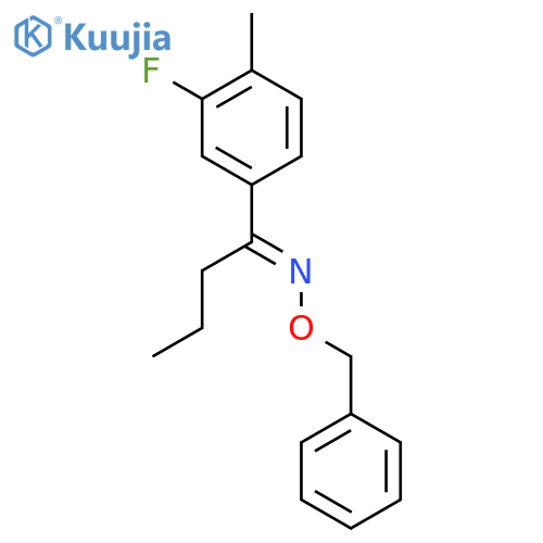 1-BUTANONE, 1-(3-FLUORO-4-METHYLPHENYL)-, O-(PHENYLMETHYL)OXIME, (1E)- structure