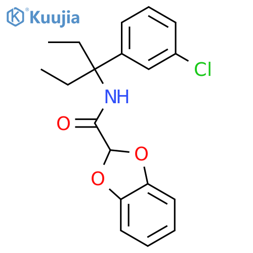 1,3-Benzodioxole-2-carboxamide, N-[1-(3-chlorophenyl)-1-ethylpropyl]- structure