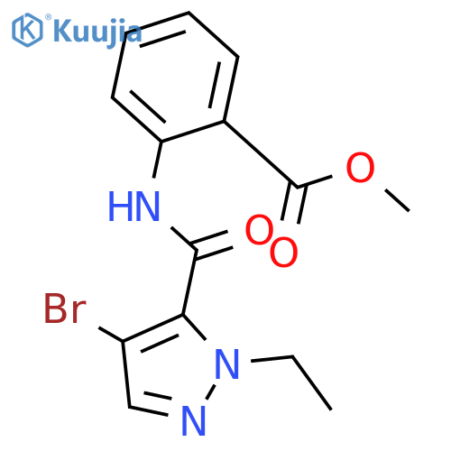 methyl 2-{[(4-bromo-1-ethyl-1H-pyrazol-5-yl)carbonyl]amino}benzoate structure