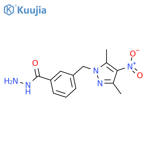 3-(3,5-dimethyl-4-nitro-1H-pyrazol-1-yl)methylbenzohydrazide structure