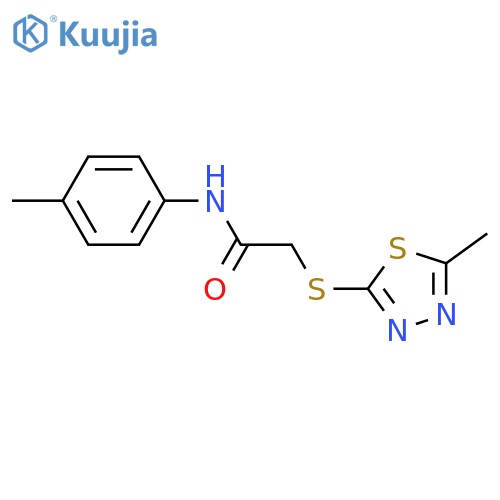 2-((5-methyl-1,3,4-thiadiazol-2-yl)thio)-N-(p-tolyl)acetamide structure