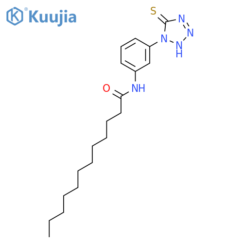 Dodecanamide, N-[3-(2,5-dihydro-5-thioxo-1H-tetrazol-1-yl)phenyl]- structure