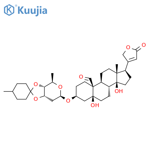 (3S,5S,8R,9S,10S,13R,14S,17R)-3-[(3Ar,4R,6R,7aS)-4,4'-dimethylspiro[4,6,7,7a-tetrahydro-3aH-[1,3]dioxolo[4,5-c]pyran-2,1'-cyclohexane]-6-yl]oxy-5,14-dihydroxy-13-methyl-17-(5-oxo-2H-furan-3-yl)-2,3,4,6,7,8,9,11,12,15,16,17-dodecahydro-1H-cyclopenta[a]phenanthrene-10-carbaldehyde structure