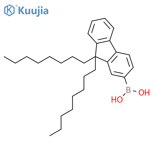 9,9-Dioctyl-9H-fluoren-2-yl-2-boronic acid structure
