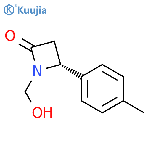 2-AZETIDINONE, 1-(HYDROXYMETHYL)-4-(4-METHYLPHENYL)-, (4R)- structure