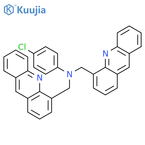 4-ACRIDINEMETHANAMINE, N-(4-ACRIDINYLMETHYL)-N-(4-CHLOROPHENYL)- structure