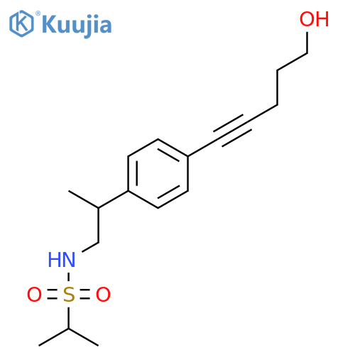 2-Propanesulfonamide, N-[2-[4-(5-hydroxy-1-pentynyl)phenyl]propyl]- structure