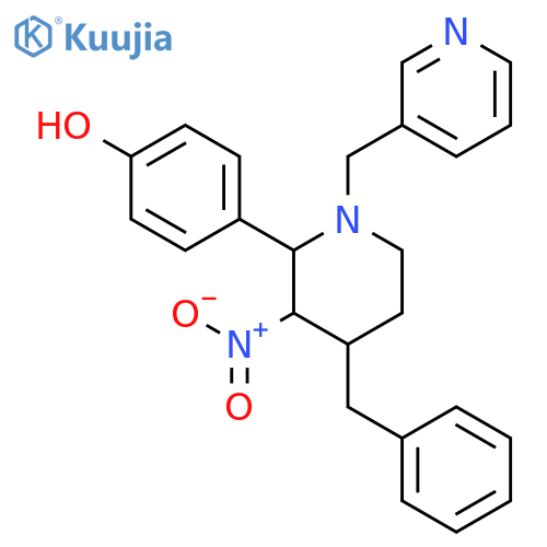 PHENOL, 4-[3-NITRO-4-(PHENYLMETHYL)-1-(3-PYRIDINYLMETHYL)-2-PIPERIDINYL]- structure