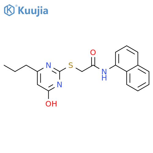 2-((4-hydroxy-6-propylpyrimidin-2-yl)thio)-N-(naphthalen-1-yl)acetamide structure