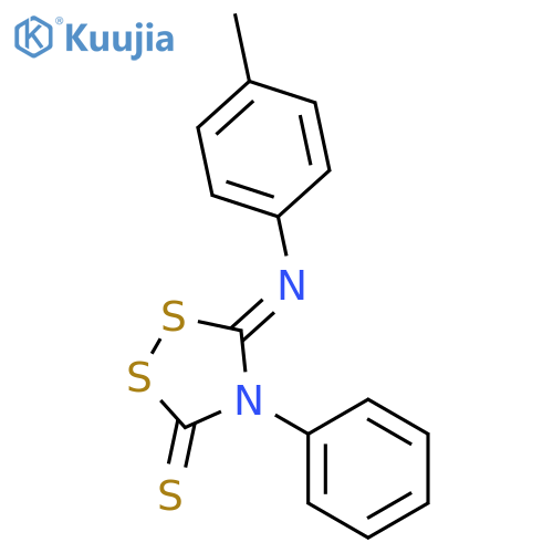 1,2,4-Dithiazolidine-3-thione, 5-[(4-methylphenyl)imino]-4-phenyl- structure