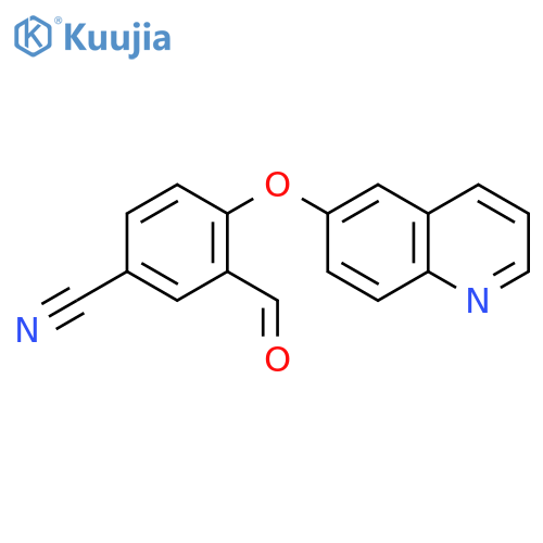 Benzonitrile, 3-formyl-4-(6-quinolinyloxy)- structure