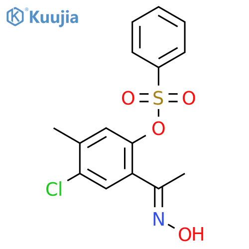 Ethanone, 1-[5-chloro-4-methyl-2-[(phenylsulfonyl)oxy]phenyl]-, oxime structure