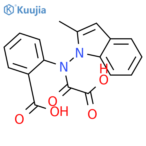 Benzoic acid, 2-[(carboxycarbonyl)(2-methyl-1H-indol-1-yl)amino]- structure