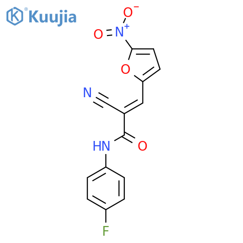 (E)-2-cyano-N-(4-fluorophenyl)-3-(5-nitrofuran-2-yl)prop-2-enamide structure
