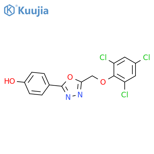 Phenol, 4-[5-[(2,4,6-trichlorophenoxy)methyl]-1,3,4-oxadiazol-2-yl]- structure