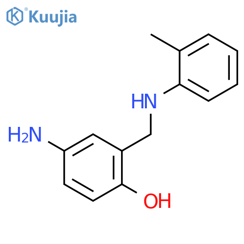 Phenol, 4-amino-2-[[(2-methylphenyl)amino]methyl]- structure