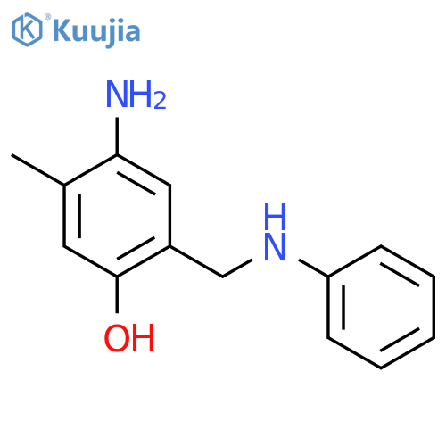 Phenol, 4-amino-5-methyl-2-[(phenylamino)methyl]- structure