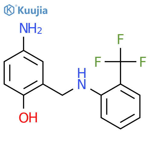 Phenol, 4-amino-2-[[[2-(trifluoromethyl)phenyl]amino]methyl]- structure