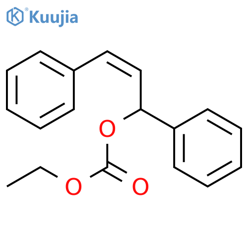 Carbonic acid, (2Z)-1,3-diphenyl-2-propenyl ethyl ester structure