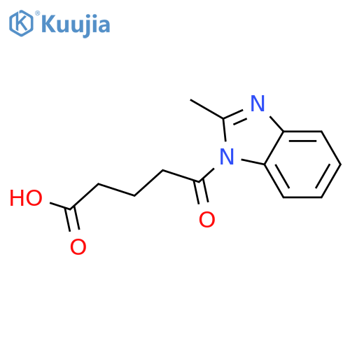 5-(2-methyl-1H-1,3-benzodiazol-1-yl)-5-oxopentanoic acid structure