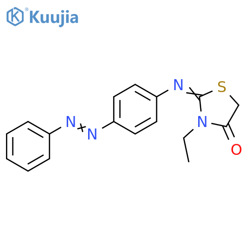 (2Z)-3-ethyl-2-({4-(Z)-2-phenyldiazen-1-ylphenyl}imino)-1,3-thiazolidin-4-one structure