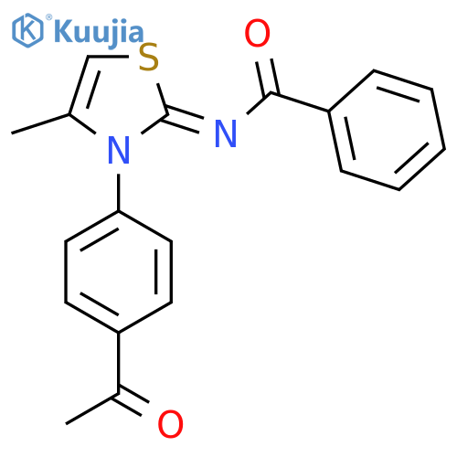 N-(2Z)-3-(4-acetylphenyl)-4-methyl-2,3-dihydro-1,3-thiazol-2-ylidenebenzamide structure