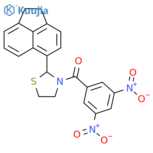 2-(1,2-dihydroacenaphthylen-5-yl)-3-(3,5-dinitrobenzoyl)-1,3-thiazolidine structure