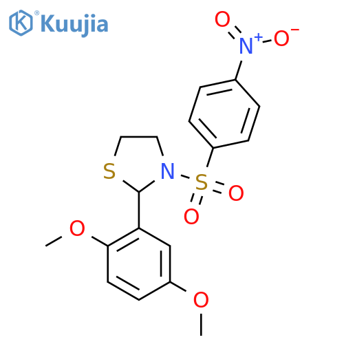 2-(2,5-dimethoxyphenyl)-3-(4-nitrobenzenesulfonyl)-1,3-thiazolidine structure
