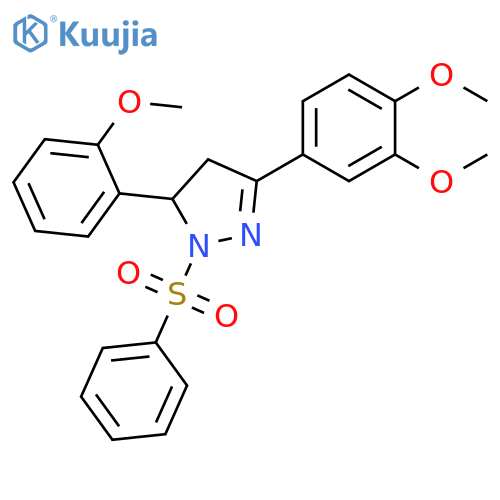 1-(benzenesulfonyl)-3-(3,4-dimethoxyphenyl)-5-(2-methoxyphenyl)-4,5-dihydro-1H-pyrazole structure