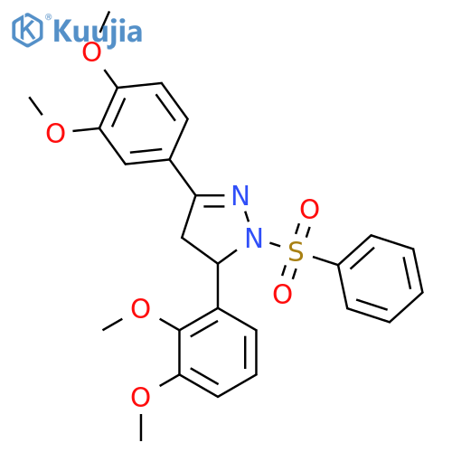 1-(benzenesulfonyl)-5-(2,3-dimethoxyphenyl)-3-(3,4-dimethoxyphenyl)-4,5-dihydro-1H-pyrazole structure