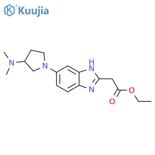 1H-Benzimidazole-2-acetic acid, 6-[3-(dimethylamino)-1-pyrrolidinyl]-, ethyl ester structure