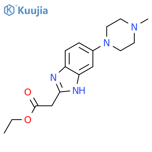 Ethyl 2-(5-(4-methylpiperazin-1-yl)-1H-benzo[d]imidazol-2-yl)acetate structure