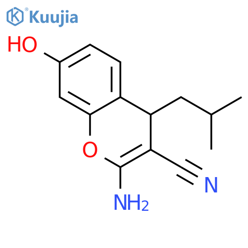 2-AMINO-7-HYDROXY-4-(2-METHYLPROPYL)-4H-CHROMENE-3-CARBONITRILE structure