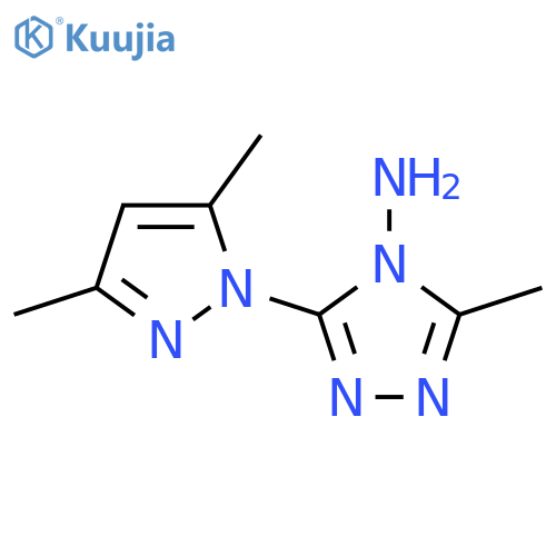 3-(3,5-dimethyl-1H-pyrazol-1-yl)-5-methyl-4H-1,2,4-triazol-4-amine structure