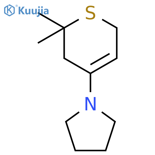 PYRROLIDINE, 1-(3,6-DIHYDRO-2,2-DIMETHYL-2H-THIOPYRAN-4-YL)- structure