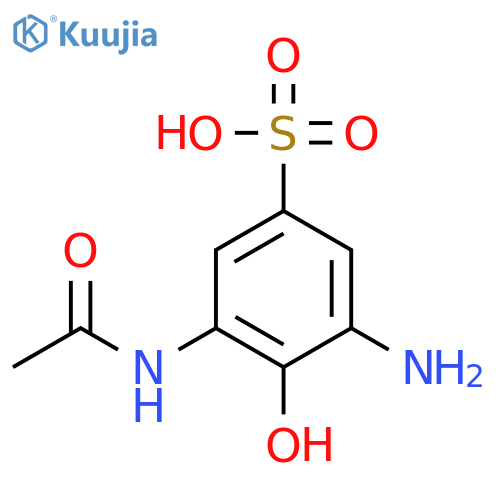3-Acetamido-5-amino-4-hydroxybenzenesulfonic acid structure