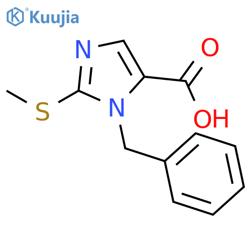1-Benzyl-2-(methylsulfanyl)-1H-imidazole-5-carboxylic acid structure