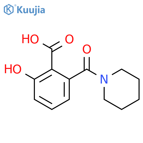 Benzoic acid, 2-hydroxy-6-(1-piperidinylcarbonyl)- structure