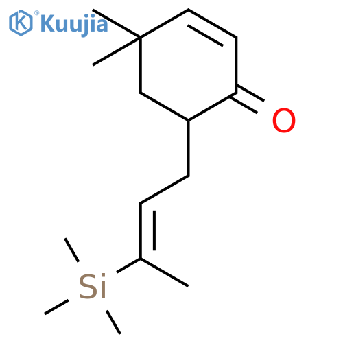 2-CYCLOHEXEN-1-ONE, 4,4-DIMETHYL-6-[(2E)-3-(TRIMETHYLSILYL)-2-BUTENYL]- structure