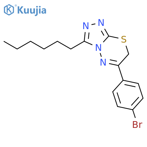 7H-1,2,4-Triazolo[3,4-b][1,3,4]thiadiazine, 6-(4-bromophenyl)-3-hexyl- structure