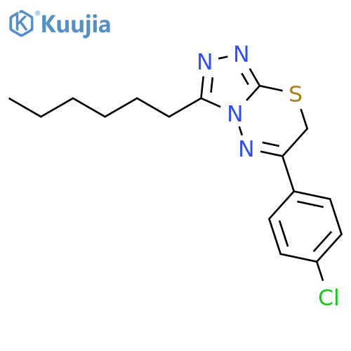 7H-1,2,4-Triazolo[3,4-b][1,3,4]thiadiazine, 6-(4-chlorophenyl)-3-hexyl- structure