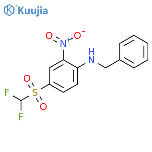 Benzenemethanamine, N-[4-[(difluoromethyl)sulfonyl]-2-nitrophenyl]- structure