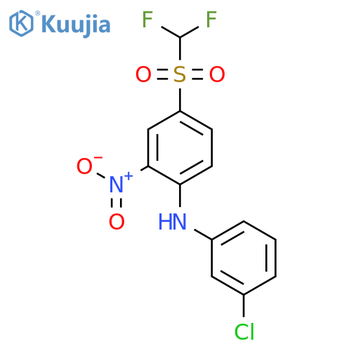 Benzenamine, N-(3-chlorophenyl)-4-[(difluoromethyl)sulfonyl]-2-nitro- structure