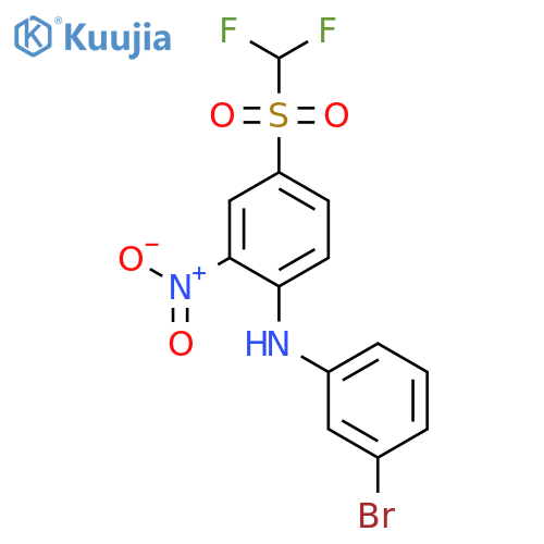 Benzenamine, N-(3-bromophenyl)-4-[(difluoromethyl)sulfonyl]-2-nitro- structure